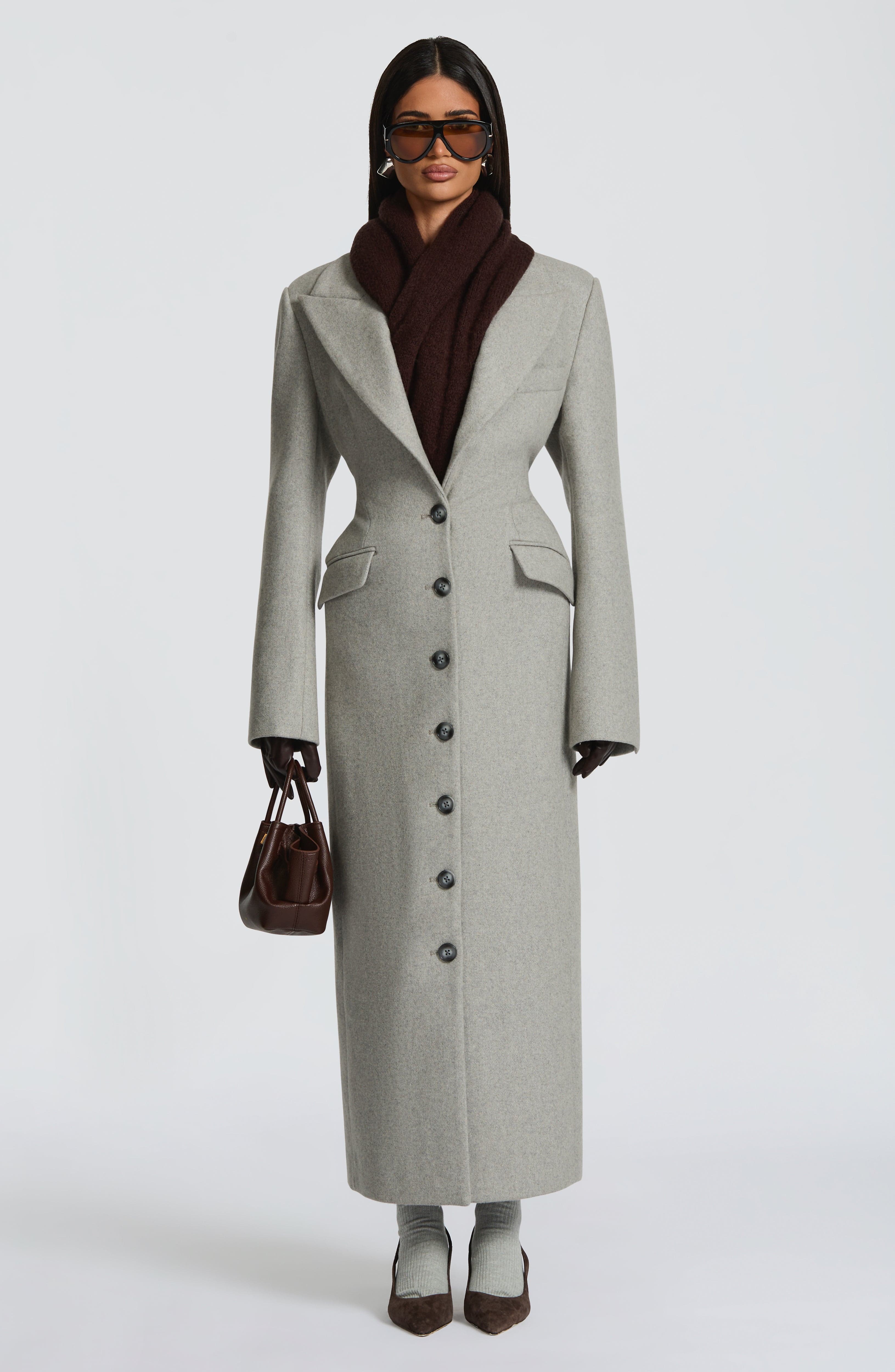 Women's Long Coat Tailored Fit with Peak Lapel - 8