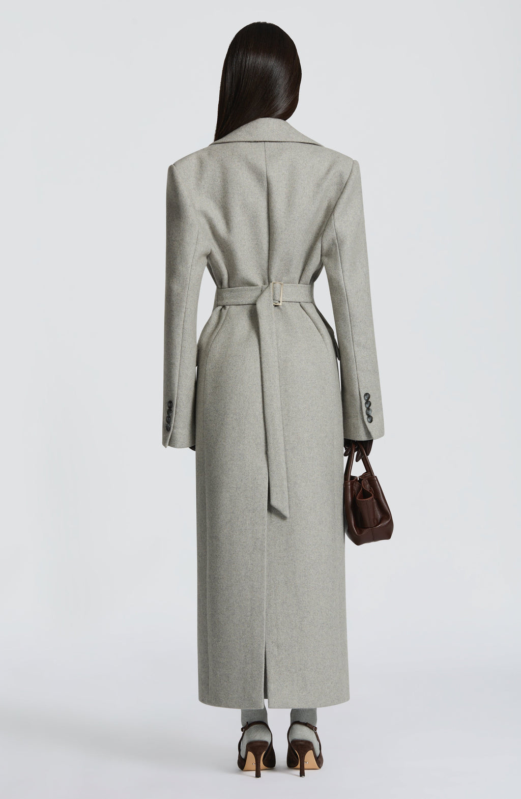 Women's Long Coat Tailored Fit with Peak Lapel - 3