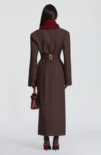 Women's Long Coat Tailored Fit with Notch Lapel and Button Front - 5