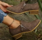 Women's Ankle Boots with Side Zip and Block Heel - 3