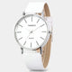 White with Faux Leather Strap