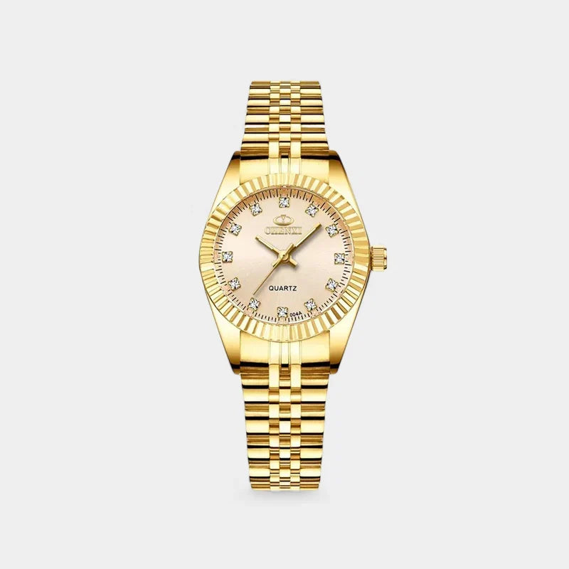 Women's Mini Watch with Zirconia Dial and Steel Strap - 2