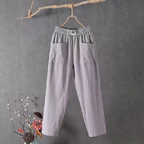 Women's Trousers Elasticated Waist with Relaxed Pull-On Leg - Grey