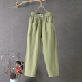 Women's Trousers Elasticated Waist with Relaxed Pull-On Leg - Green