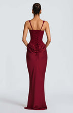 Women's Maxi Dress Ruched Bodycon with Scoop Neck - 6