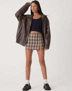 Women's Oversized Bomber Jacket in Faux Leather with Zip Front - 2