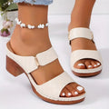 Emma | Women's Orthopaedic Cushioned Block Heel Sandals - White