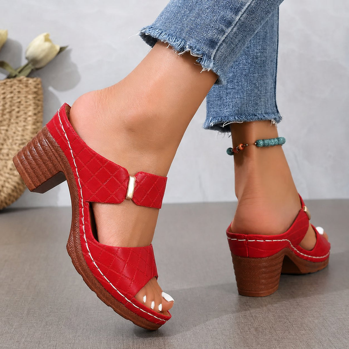 Emma | Women's Orthopaedic Cushioned Block Heel Sandals - 17