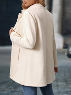 Women's Stand Collar Button-Front Coat Mid-Length - 7