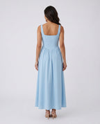 Women's Sleeveless Maxi Dress with Square Neckline and A-Line Skirt - 15