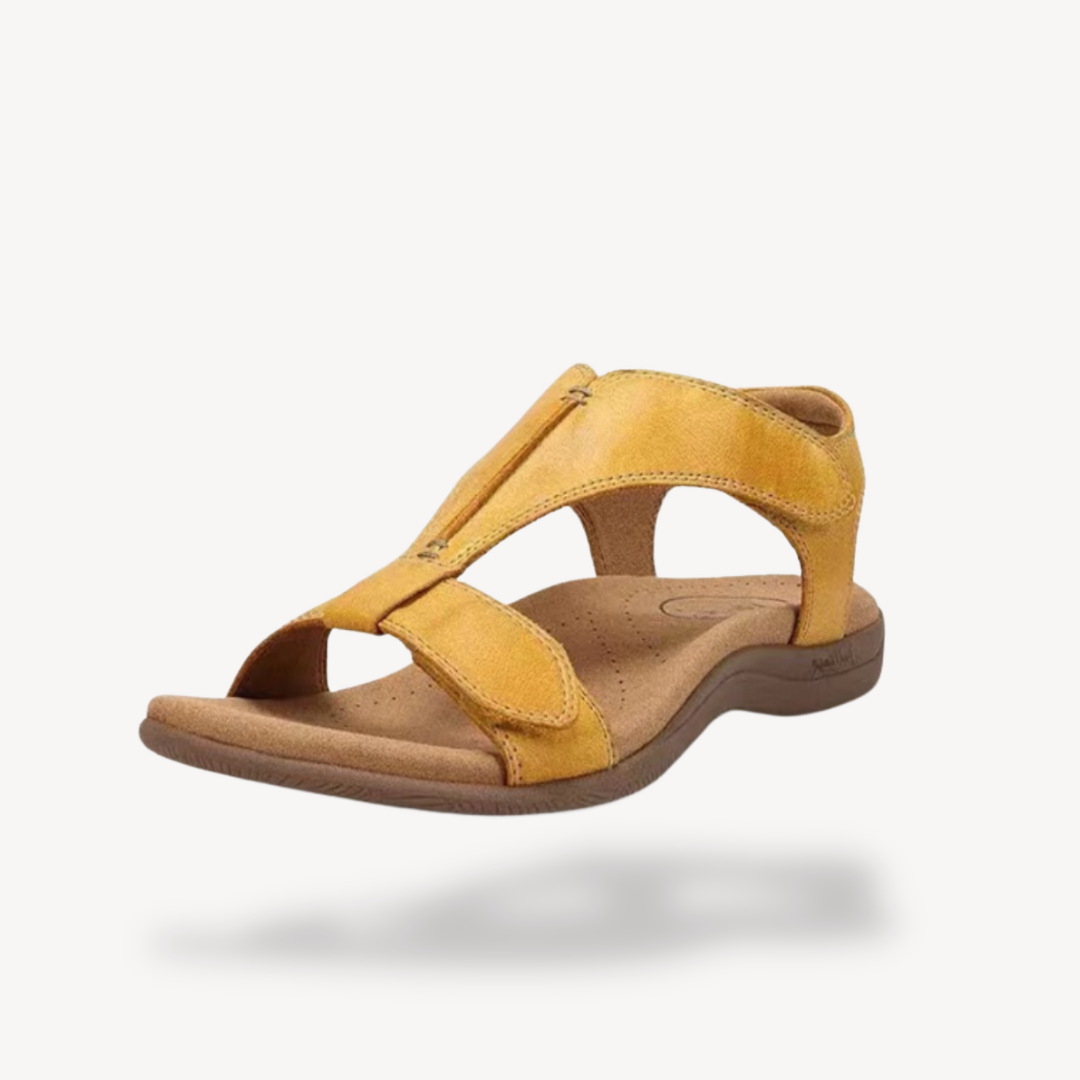 Women's Sandals with Adjustable Straps and Arch Support - Yellow