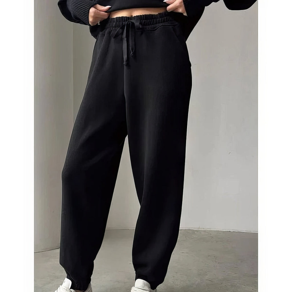 Women's Ribbed Two-Piece Lounge Set with Zip Detail - 11