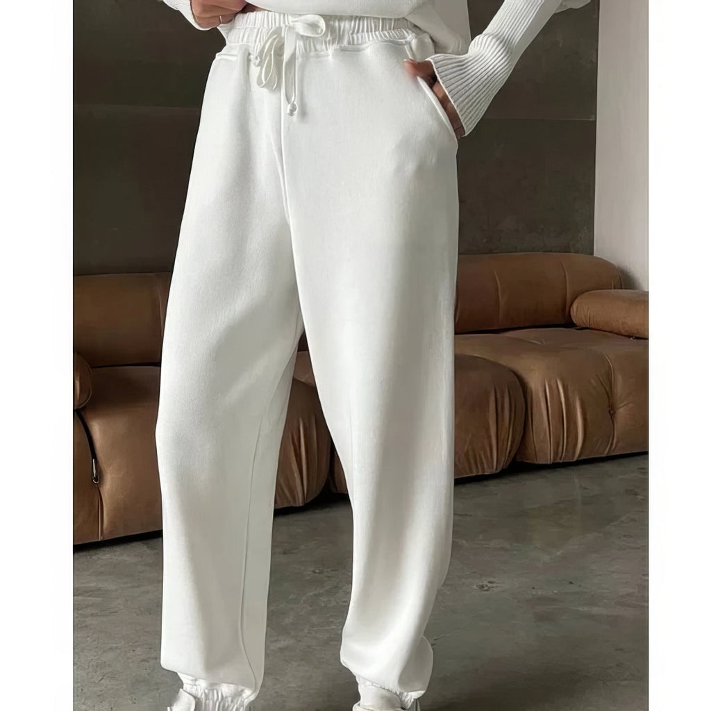 Women's Ribbed Two-Piece Lounge Set with Zip Detail - 9