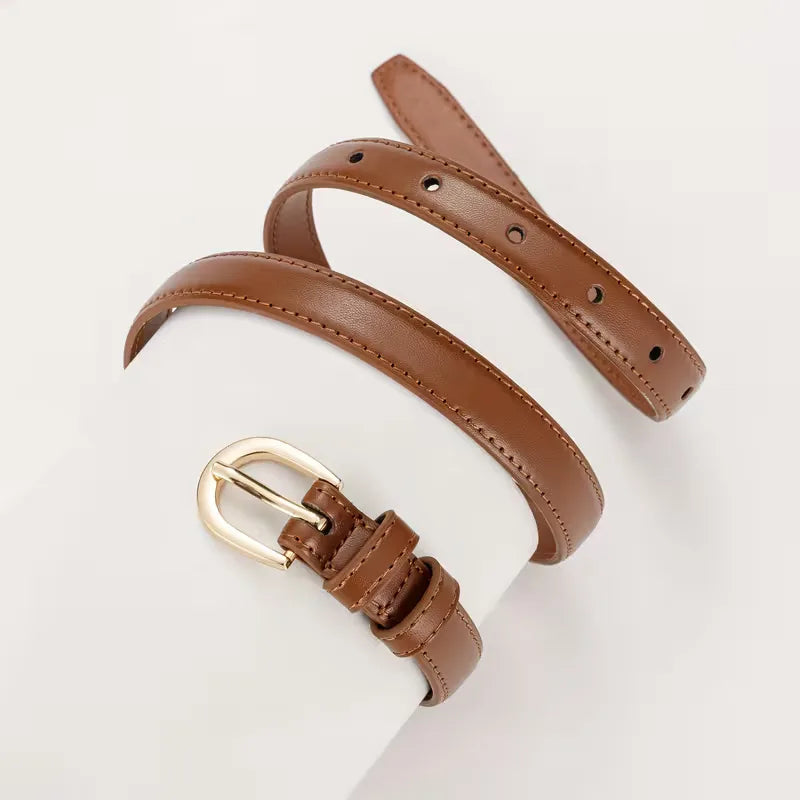 Women's Slim Belt with Gold-Tone Buckle for Jeans - 11