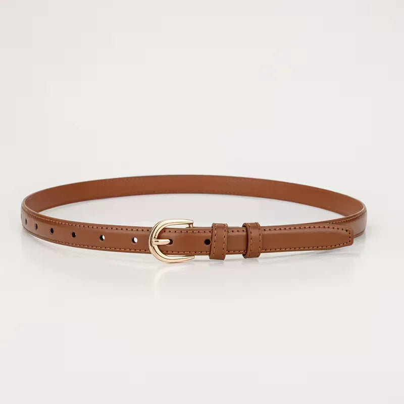 Women's Slim Belt with Gold-Tone Buckle for Jeans - 13